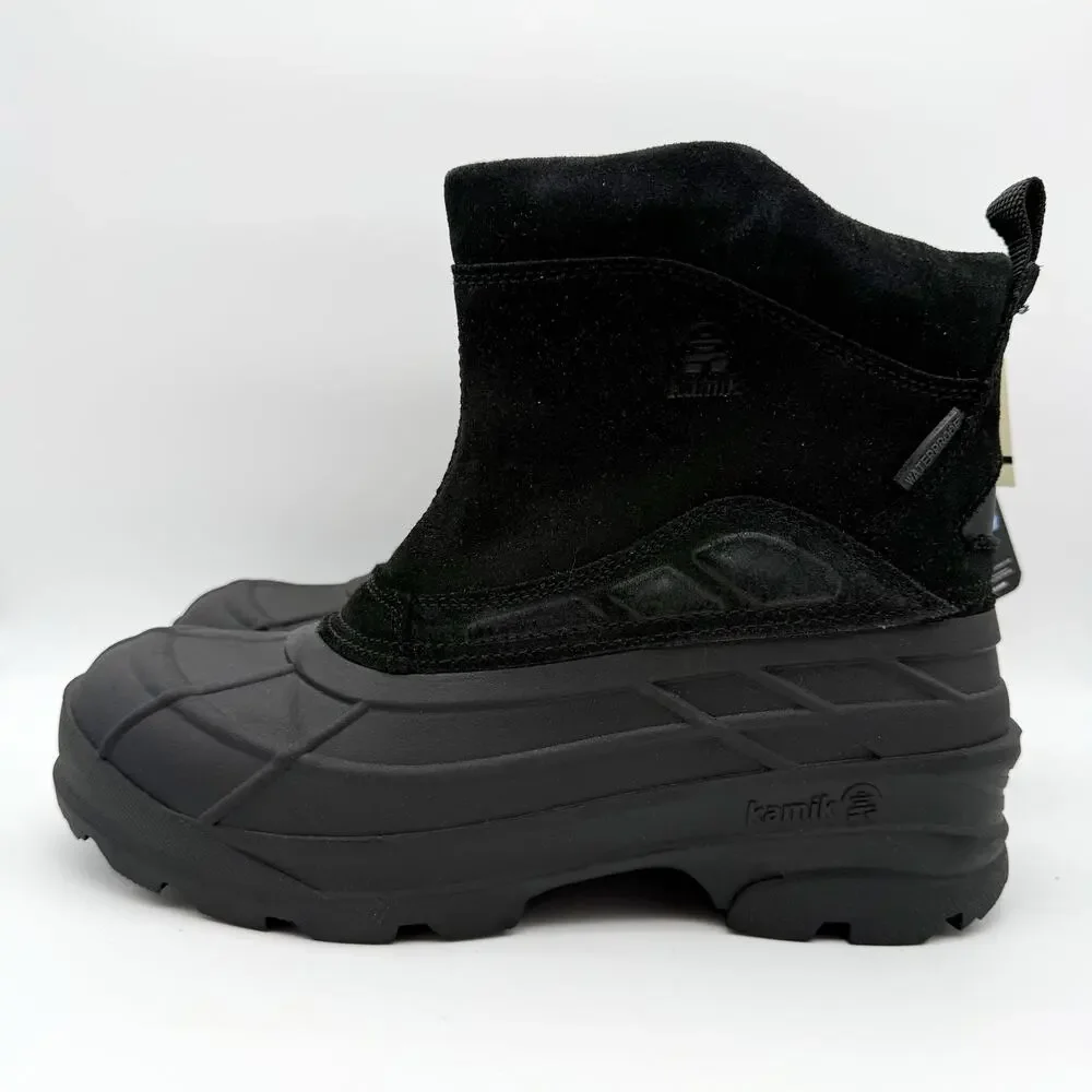 Kamik Mens Champlain 3 Winter Boot Size 12 EU 45 Black Suede Waterproof NIB